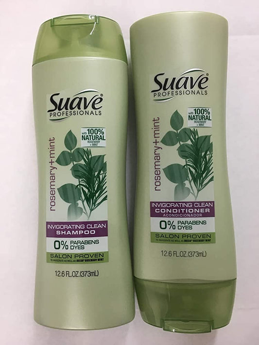 Suave Rosemary & Mint conditioner texture close-up illustrating creamy formula for easy detangling