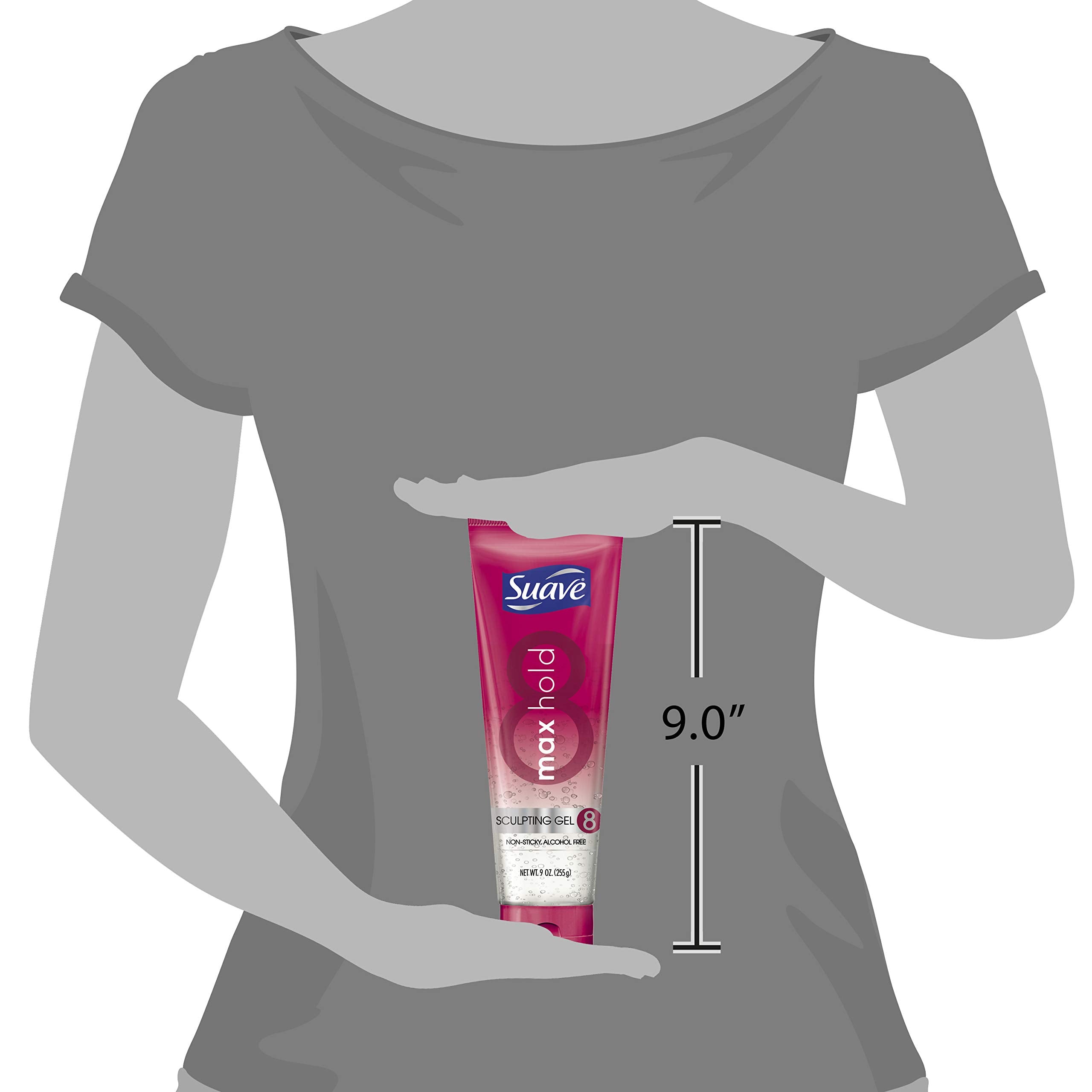 Suave sculpting gel styled hair after blow-dry demonstrating softer natural finish