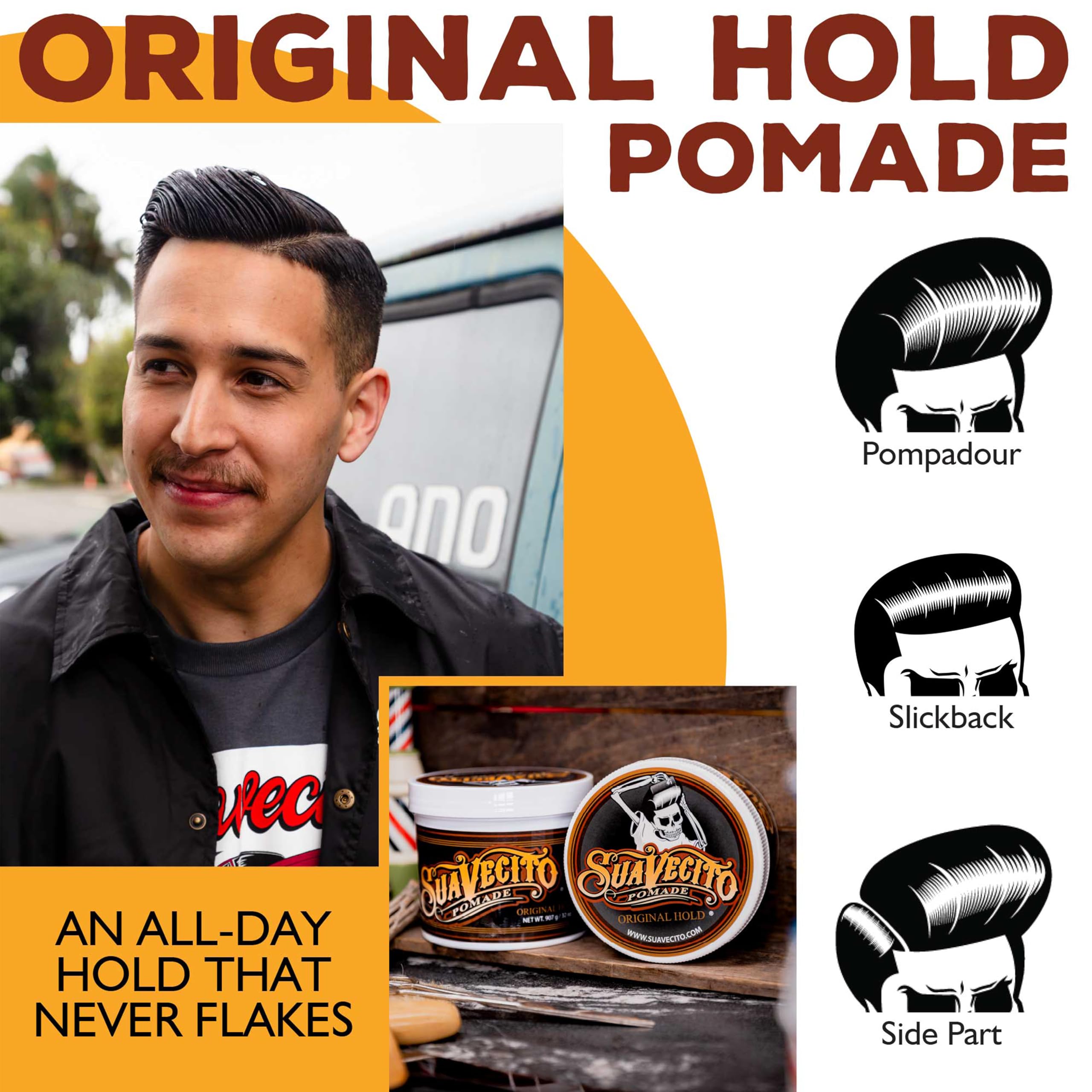 Suavecito applied to fingers demonstrating easy application and controllable hold