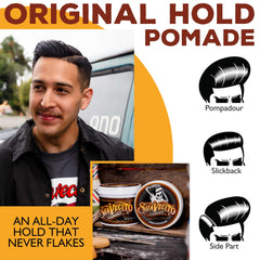 Suavecito applied to fingers demonstrating easy application and controllable hold