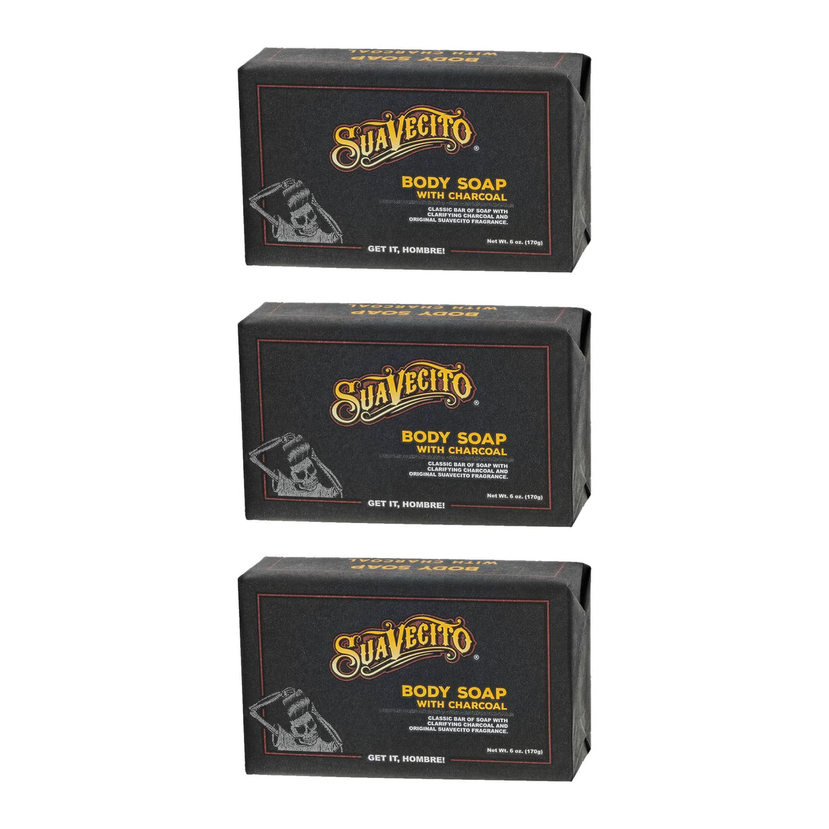 Suavecito bar front packaging showing brand and scent, highlights easy identification