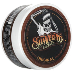 Suavecito front jar showing label and compact size for easy carry