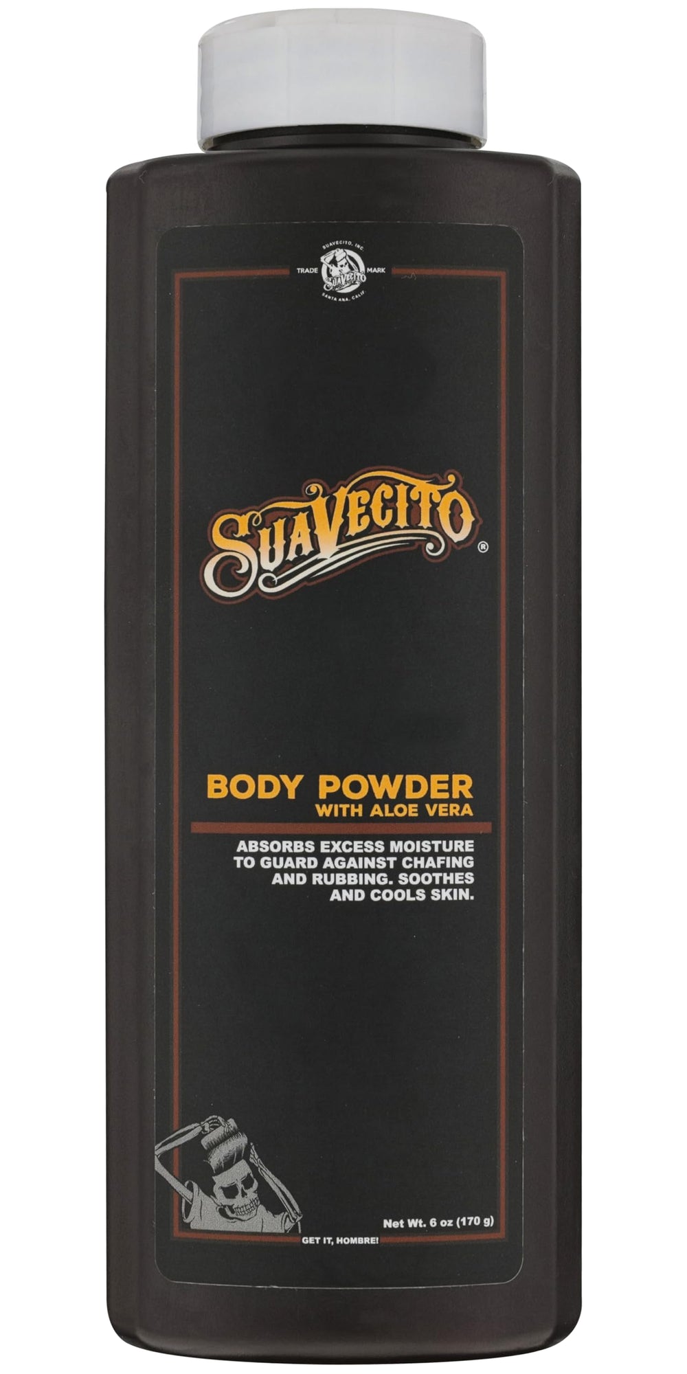 Suavecito front packaging showing 6 oz bottle and original scent benefit