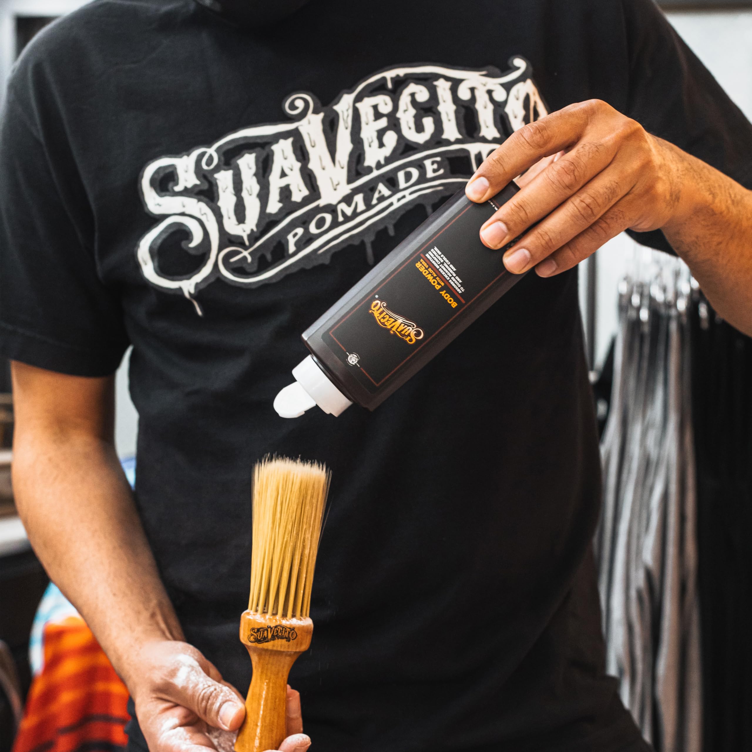 Suavecito label close-up with aloe vera highlighting soothing hydration