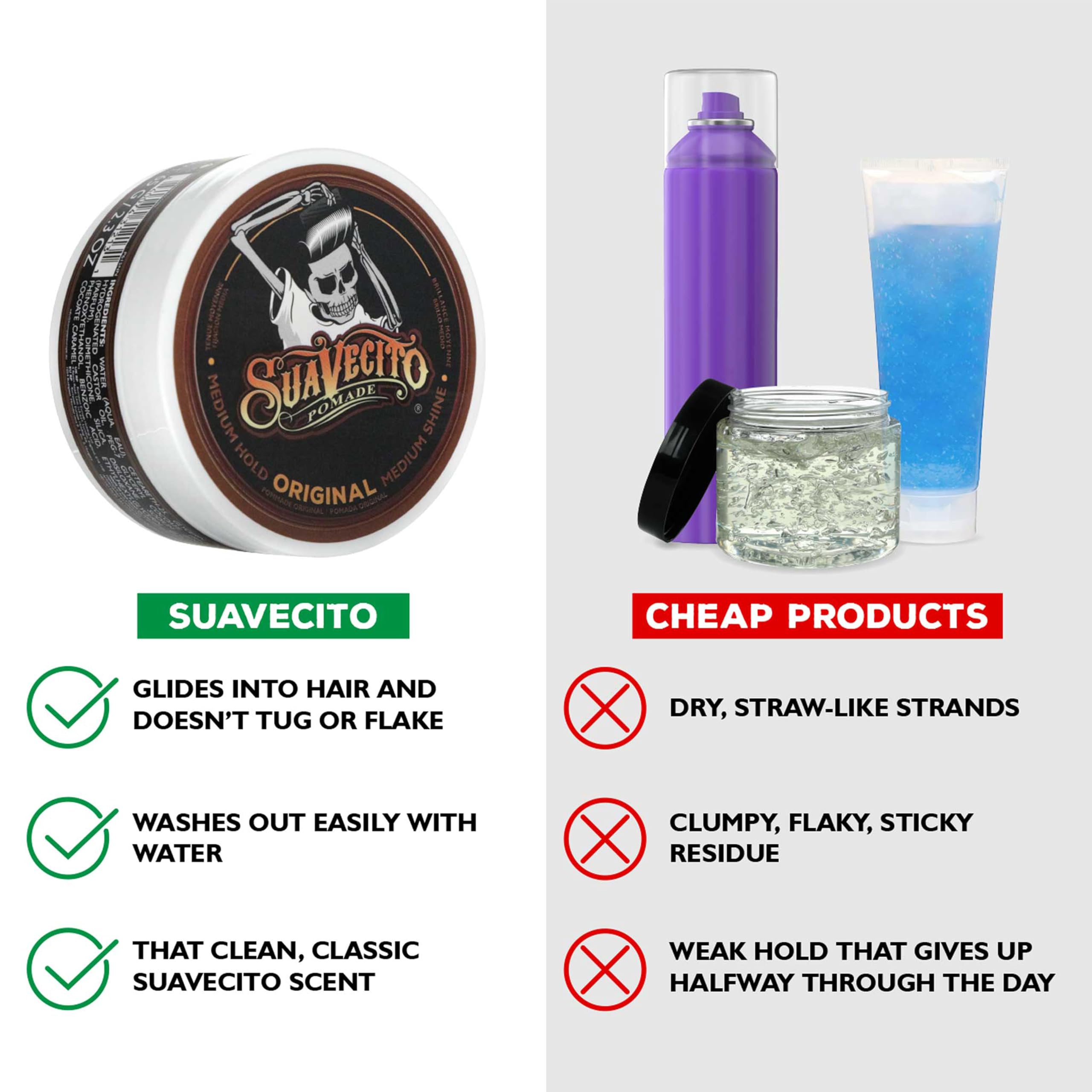 Suavecito scoop in hand demonstrating easy palm-warming and application