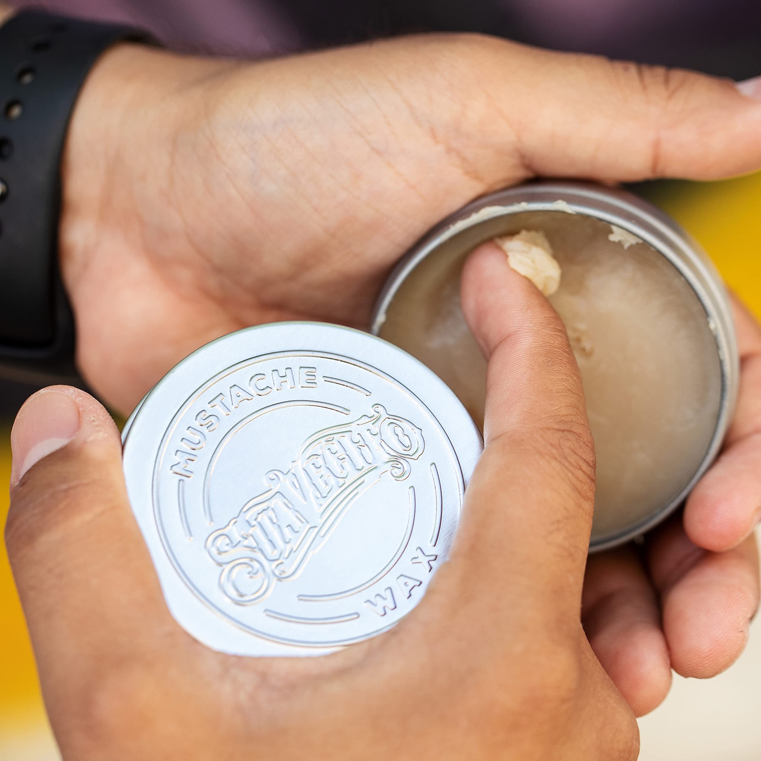 Suavecito label detail close-up showing ingredient and brand clarity benefit