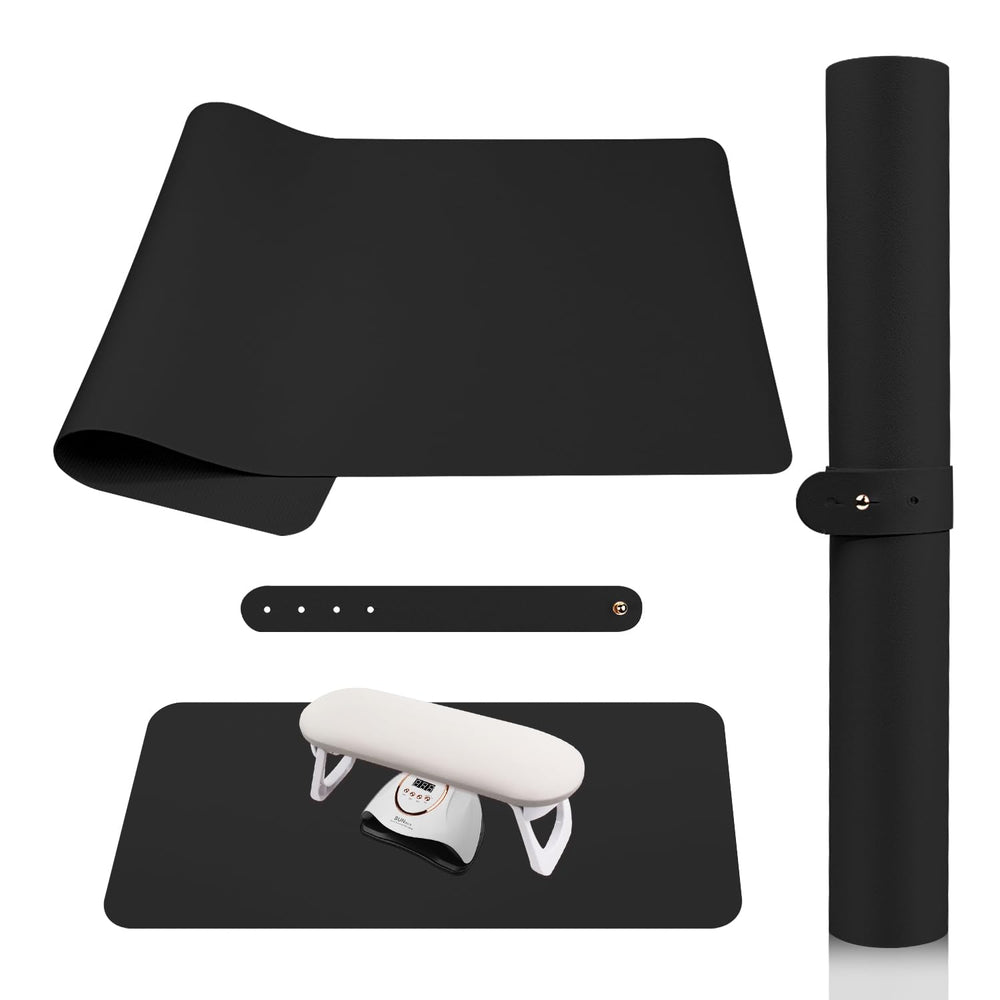 SUBAY front view of black nail mat showing full workspace and neat edges