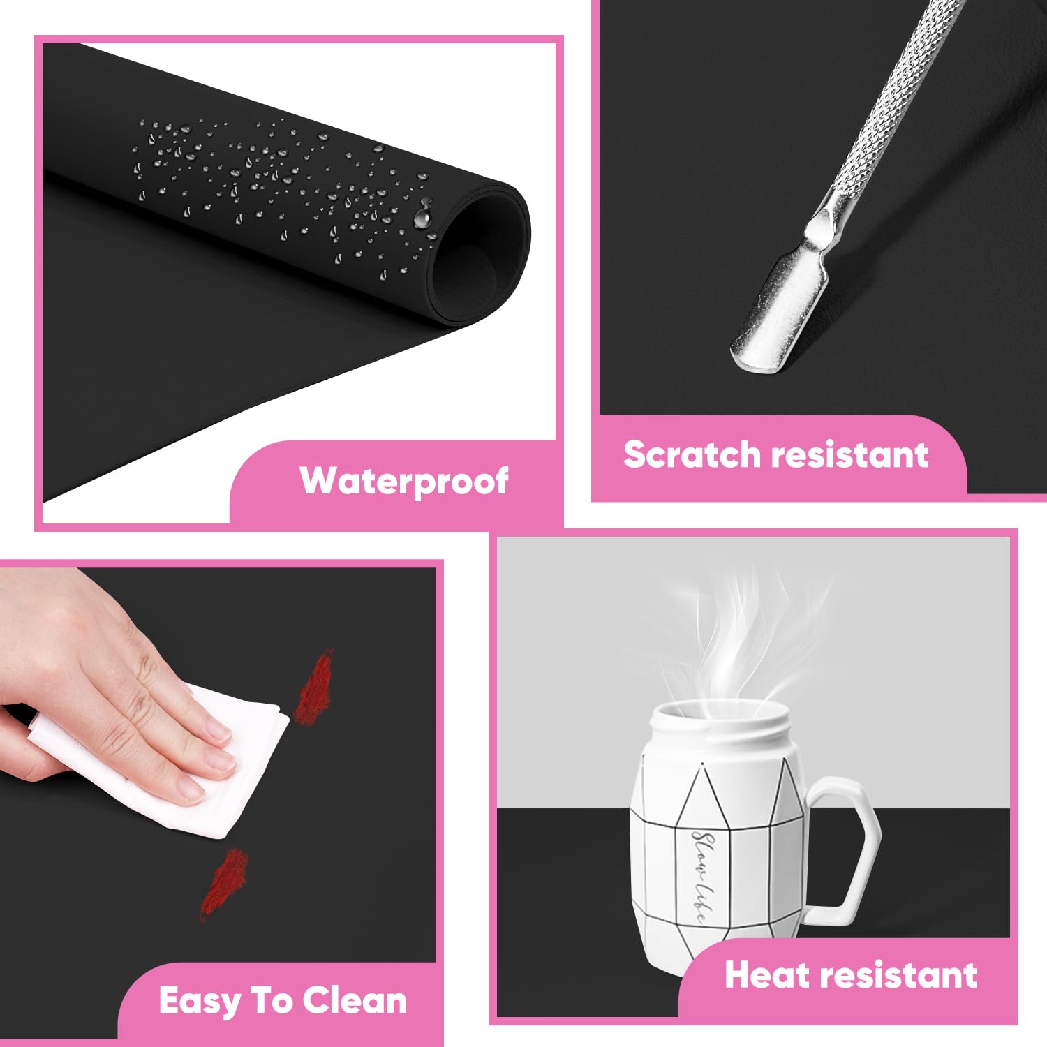 SUBAY mat on salon table with bottles and tools showing professional setup