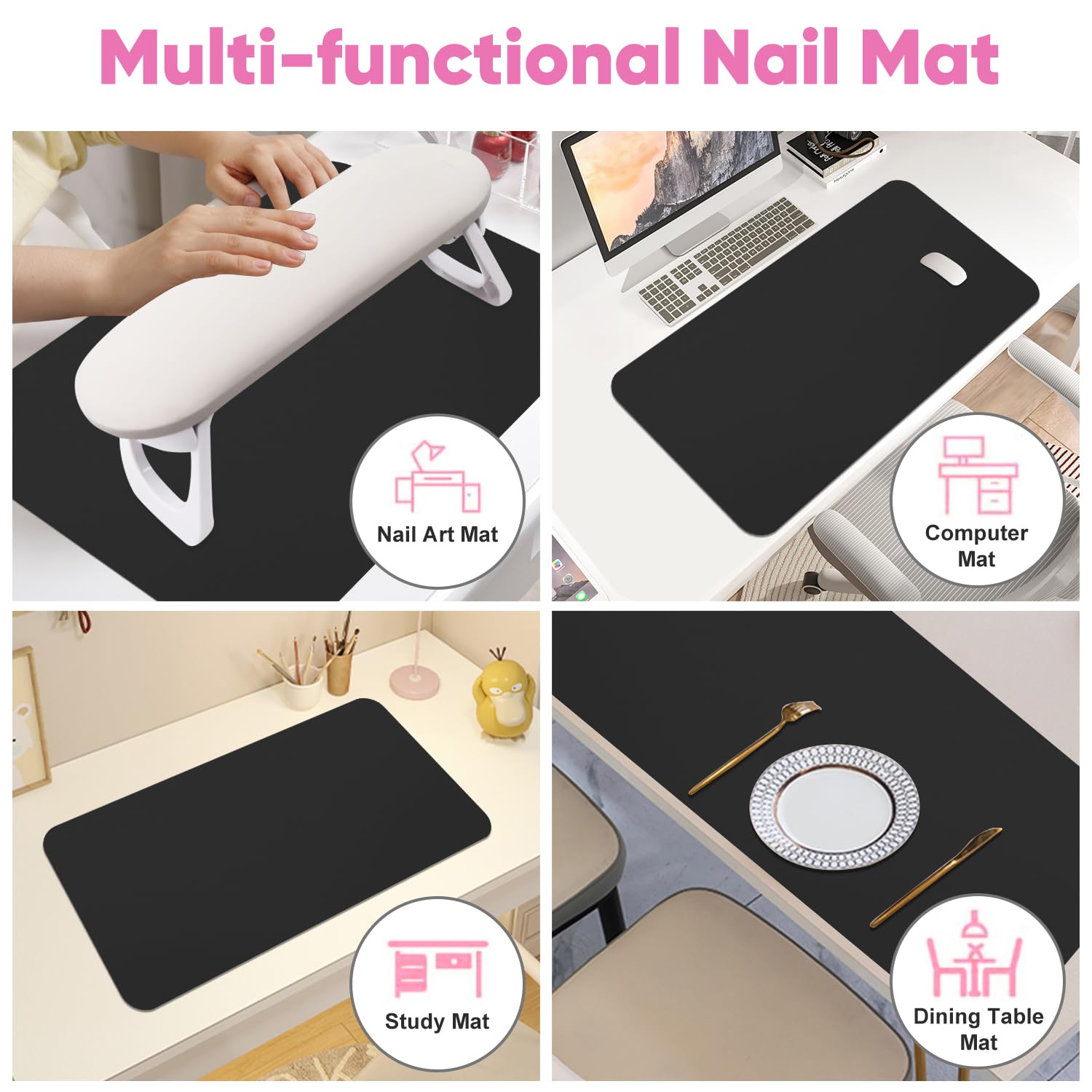 SUBAY velvet underside visible showing non-slip protection and desk safety