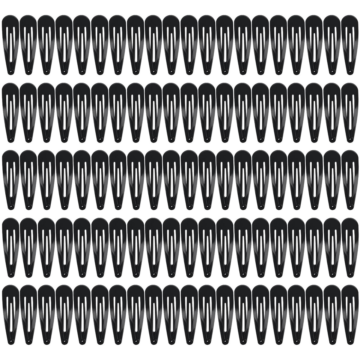 Sublaga pile of 100 black clips showing bulk supply and convenience