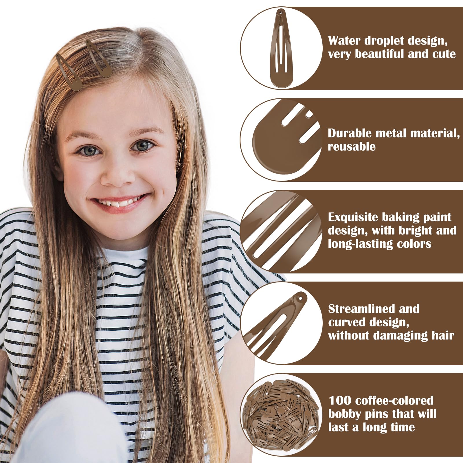 Sublaga clip holding child bangs for neat styling and comfort benefit
