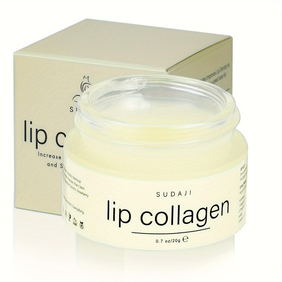 SUDAJI front jar lip mask showing label and 0.7oz size for clear identification