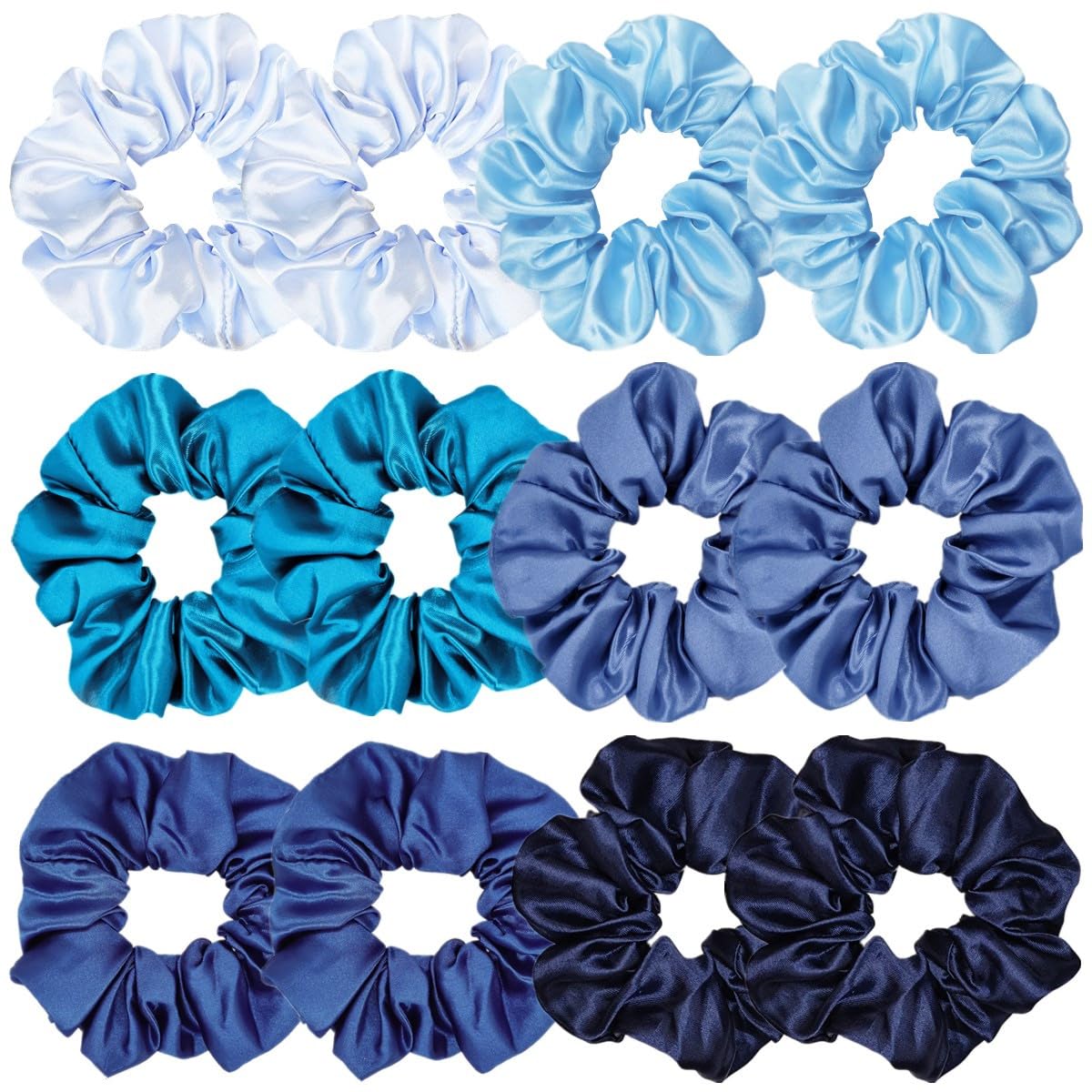 Sufermoe front display showing all twelve scrunchies and organized shades