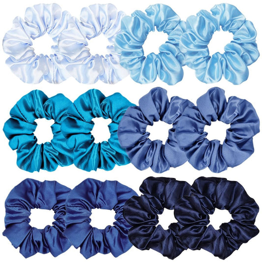 Sufermoe front display showing all twelve scrunchies and organized shades