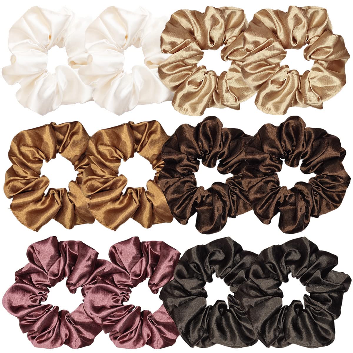 Sufermoe front packaging showing 12 satin scrunchies and easy selection benefits