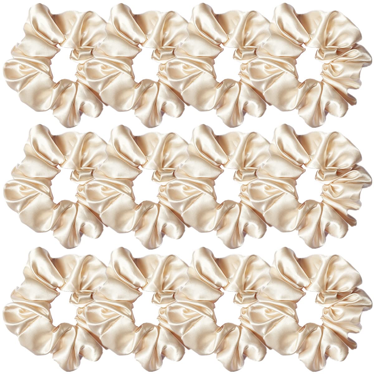 Sufermoe beige scrunchies front pack showing neat set, gentle hold benefits