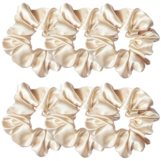 Sufermoe beige scrunchies front pack showing six pieces and neat presentation benefiting quick outfit matching