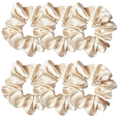 Sufermoe beige scrunchies front pack showing six pieces and neat presentation benefiting quick outfit matching