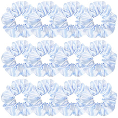 Sufermoe front packaging showing twelve light-blue scrunchies and organized set for convenience