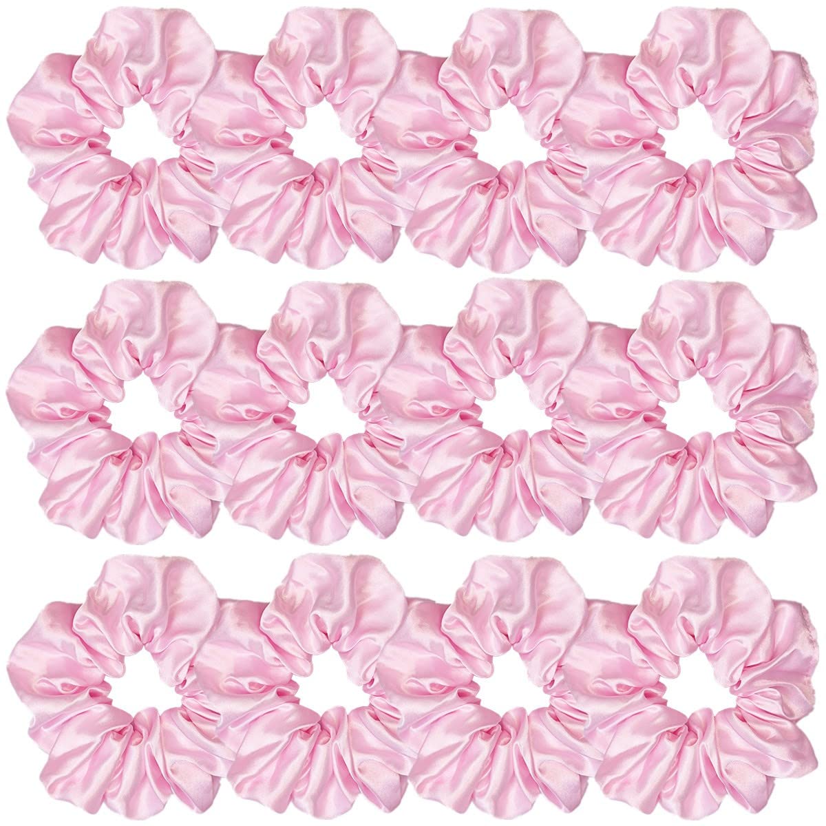 sufermoe front packaging showing 12 light pink scrunchies and neat pack presentation benefit: easy gifting
