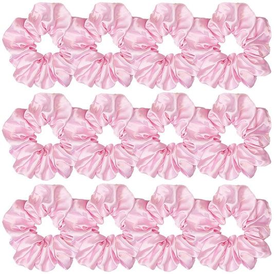 sufermoe front packaging showing 12 light pink scrunchies and neat pack presentation benefit: easy gifting