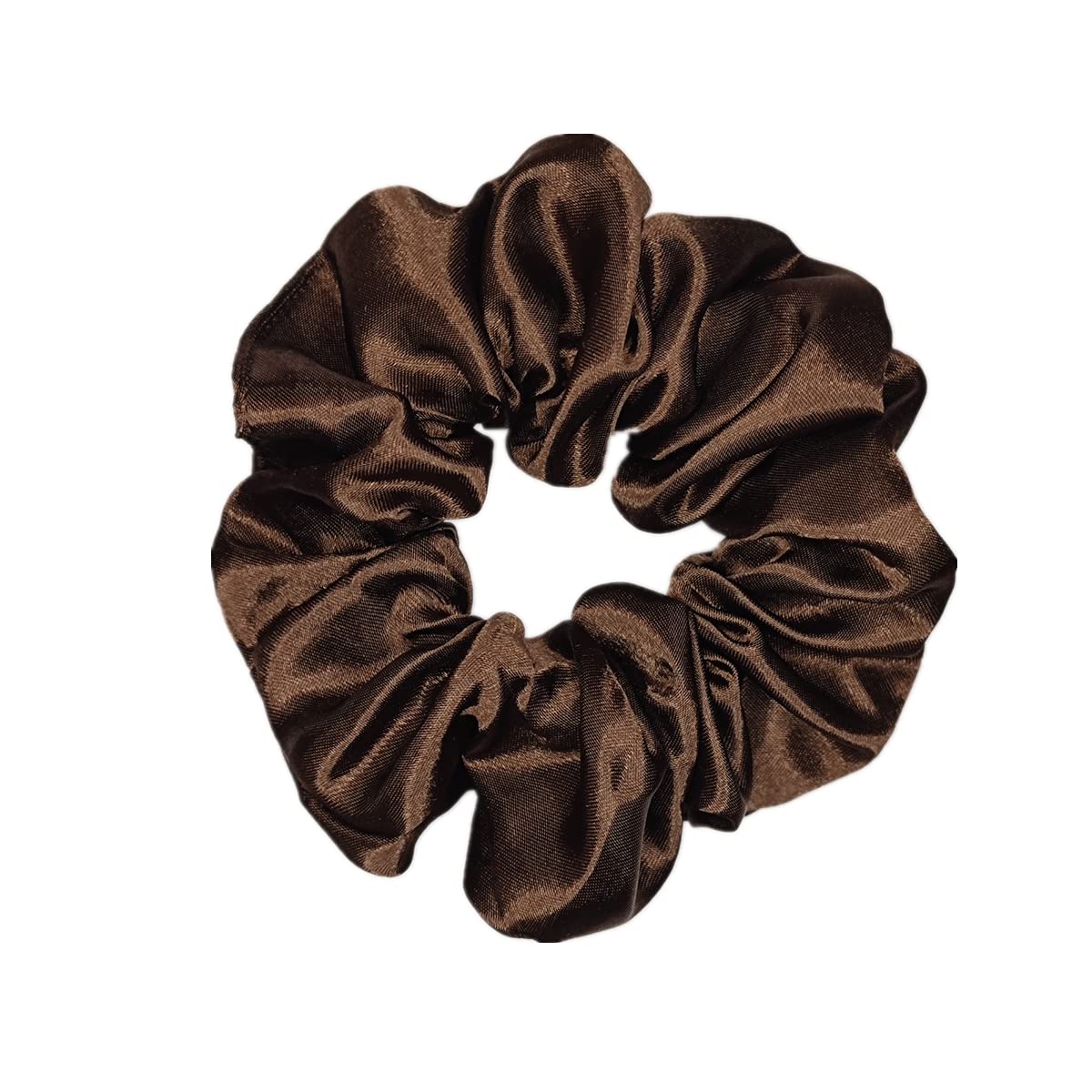 Sufermoe scrunchie next to coin showing 4.5-inch size for scale clarity