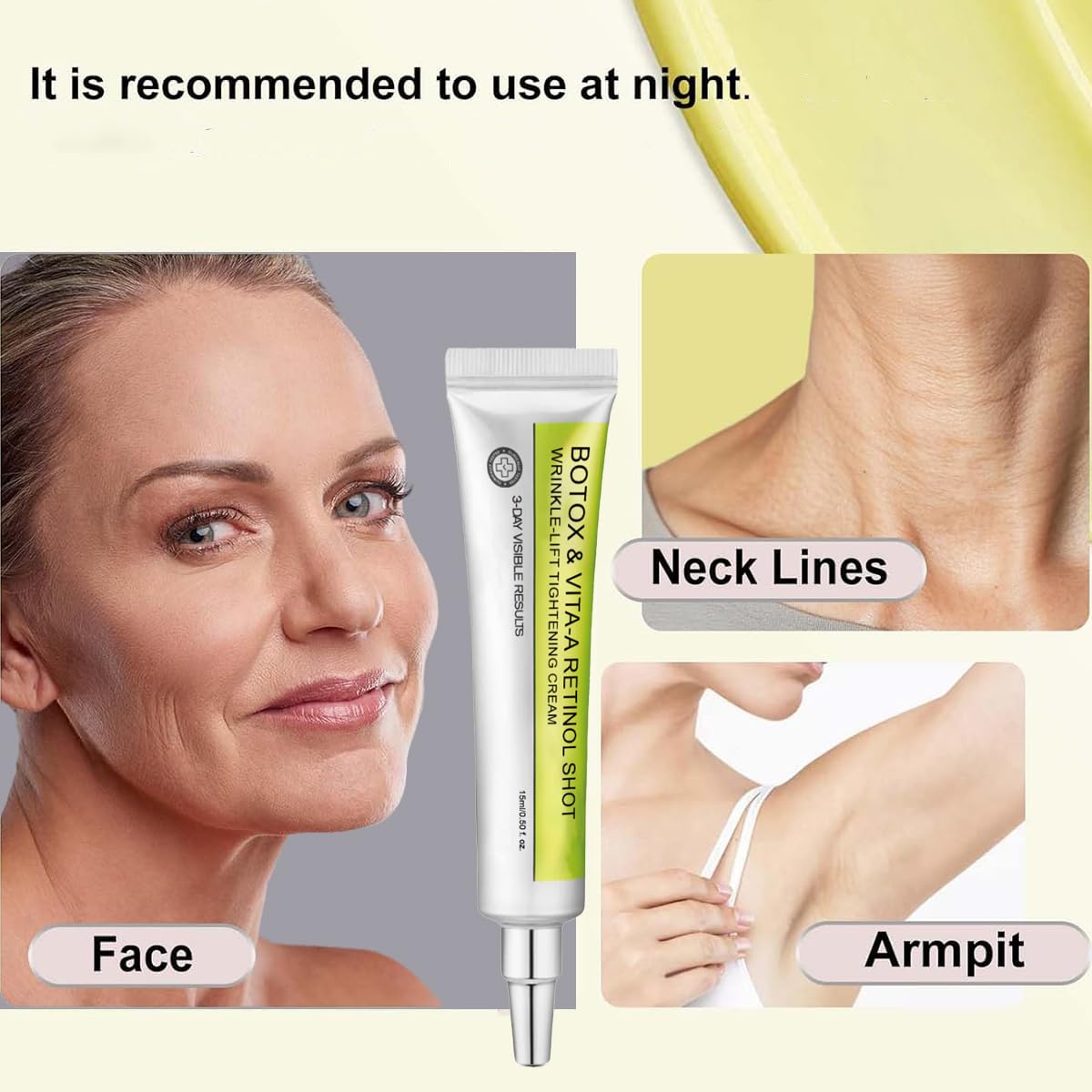 Sufiibtly cream close-up spread demonstrating tightening booster benefit