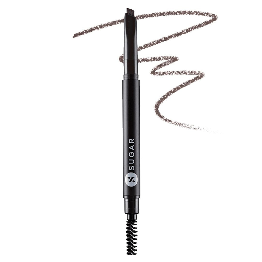 SUGAR Cosmetics front packaging showing pencil and spoolie, travel-friendly convenience