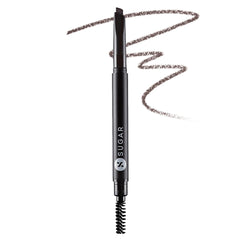 SUGAR Cosmetics front packaging showing pencil and spoolie, travel-friendly convenience