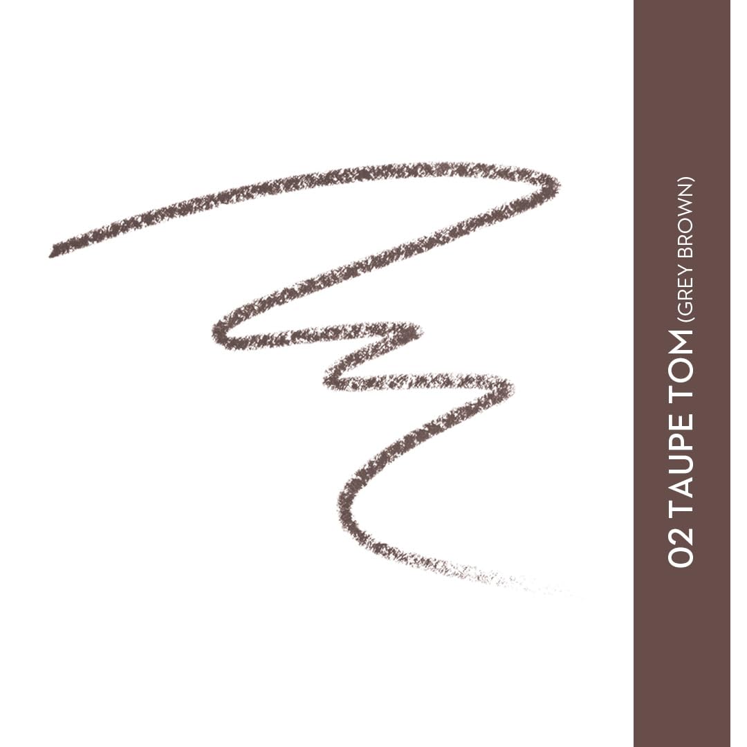 SUGAR Cosmetics pencil tip close-up showing fine point for precise hair-like strokes