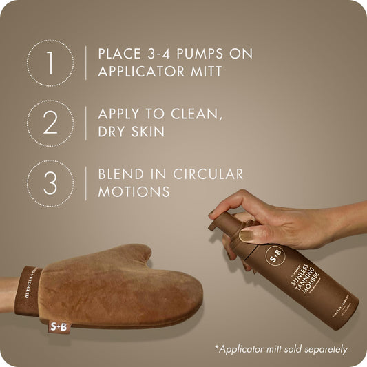 SUGARED + BRONZED pump releasing airy mousse for even application