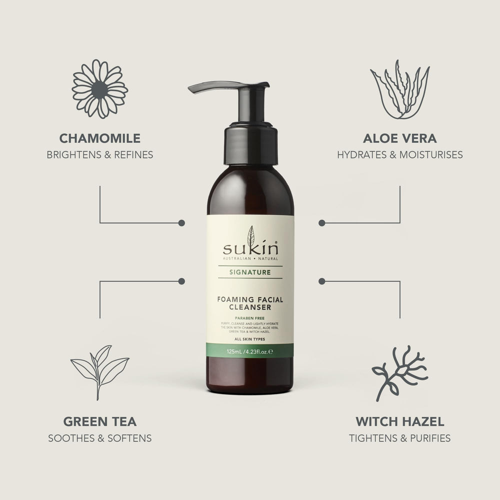 Sukin bottle beside aloe leaves showing soothing hydration benefit