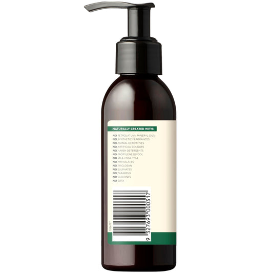 Sukin foam dispensed from pump demonstrating gentle lather