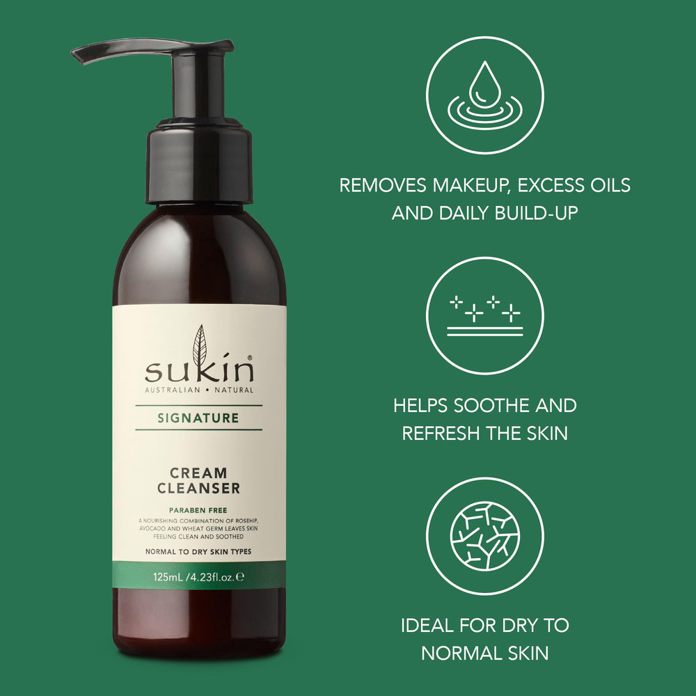 Cocoa butter and rosehip oils with Sukin label showing nourishing ingredient benefit