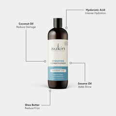 Sukin conditioner in hand for size comparison and portable 16.91 fl oz benefit