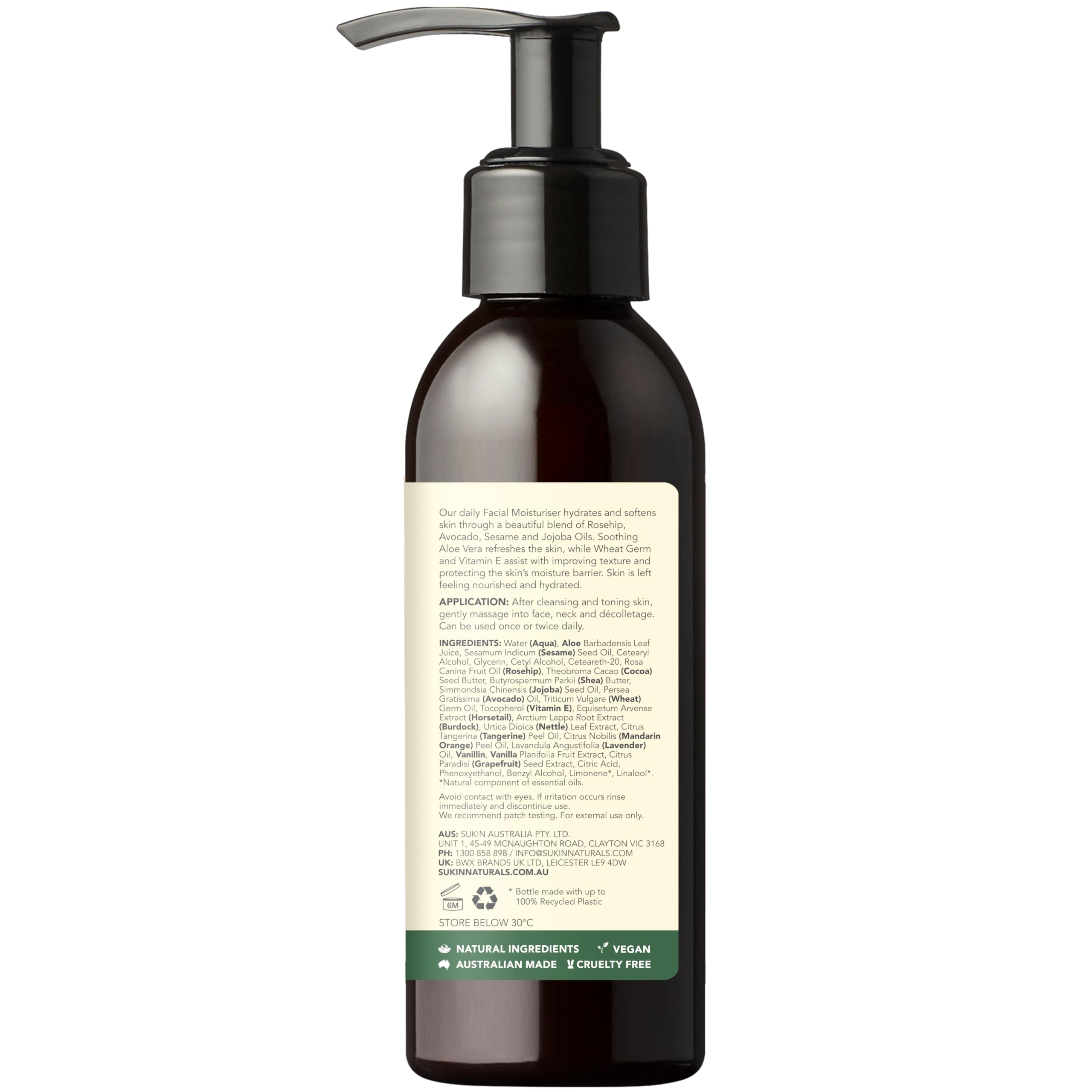 Sukin lotion dispensing from tube illustrating easy application benefit