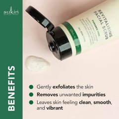 Sukin scrub in hand demonstrating easy spread and smooth application