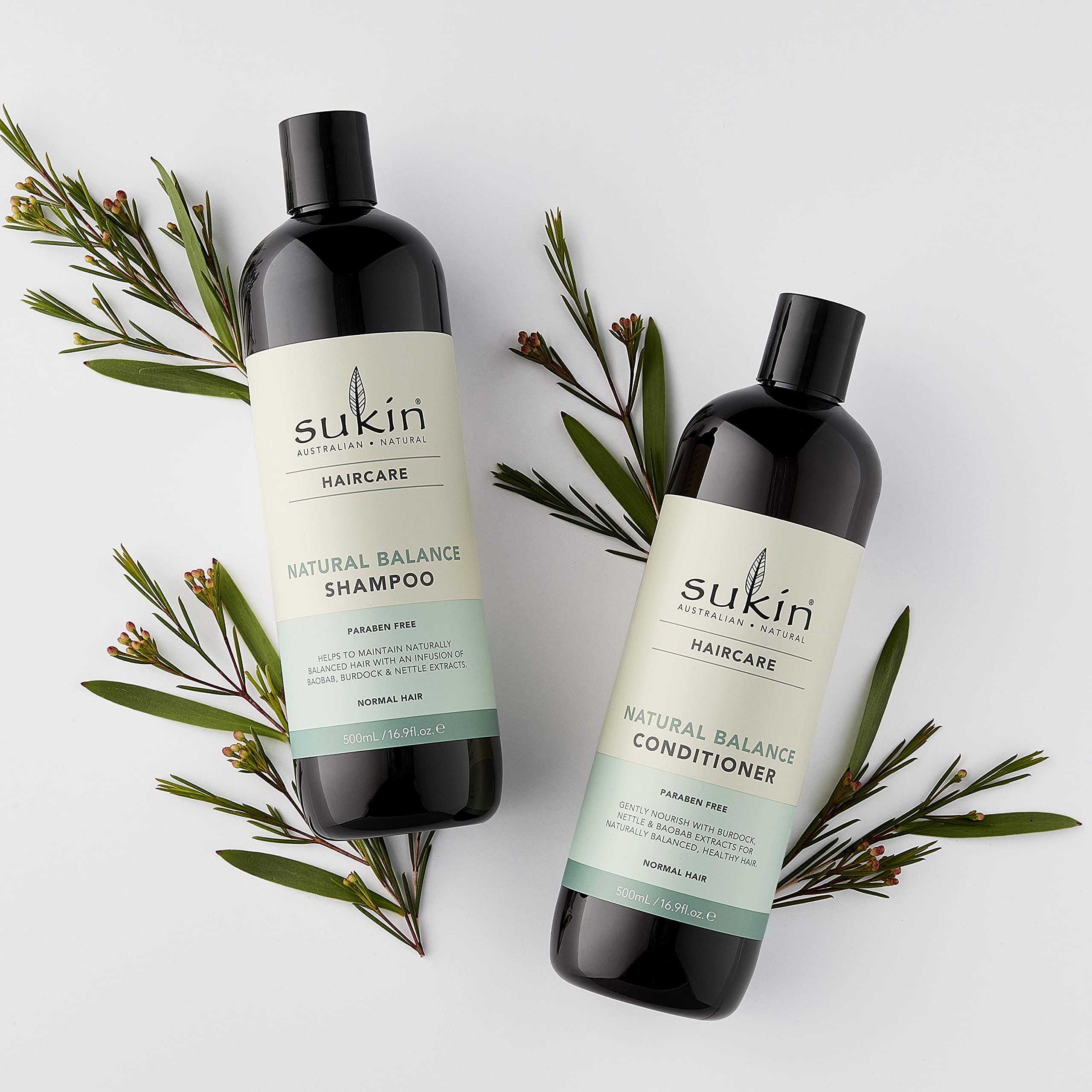 Sukin pump and label close-up highlighting ingredient transparency benefit
