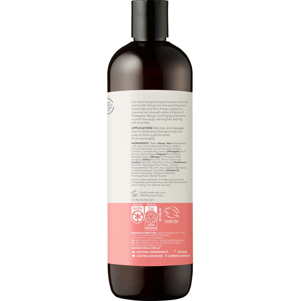 Sukin shampoo texture closeup showing lightweight, creamy lather for gentle cleansing
