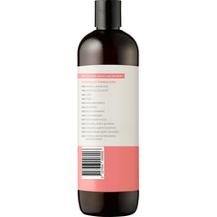 Sukin volumising shampoo pump and label detail highlighting ingredients and usage benefits