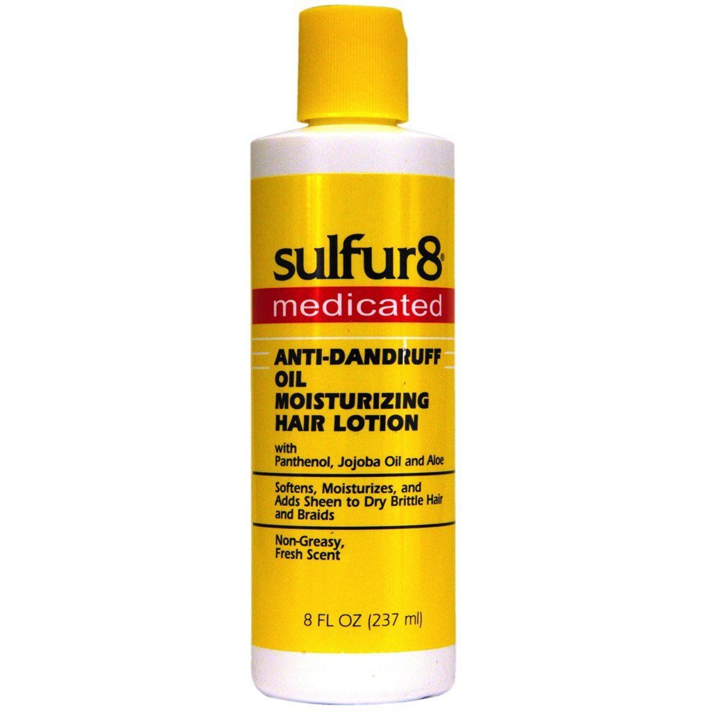 SULFUR8 front packaging 8 oz showing bottle and lightweight lotion benefit