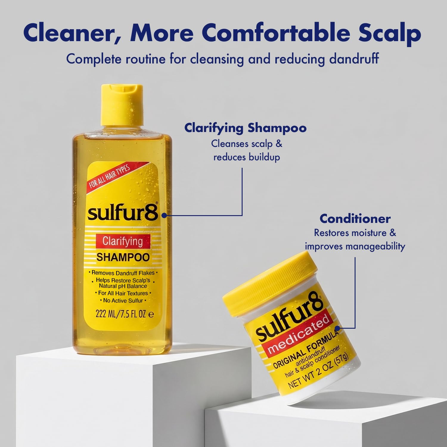 SULFUR8 shampoo foaming in palm to demonstrate effective deep cleansing