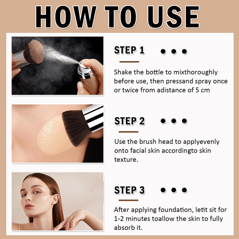 Sulily application on model showing quick brush-free coverage and refreshed complexion