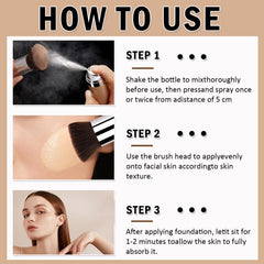 Sulily application on model showing quick brush-free coverage and refreshed complexion