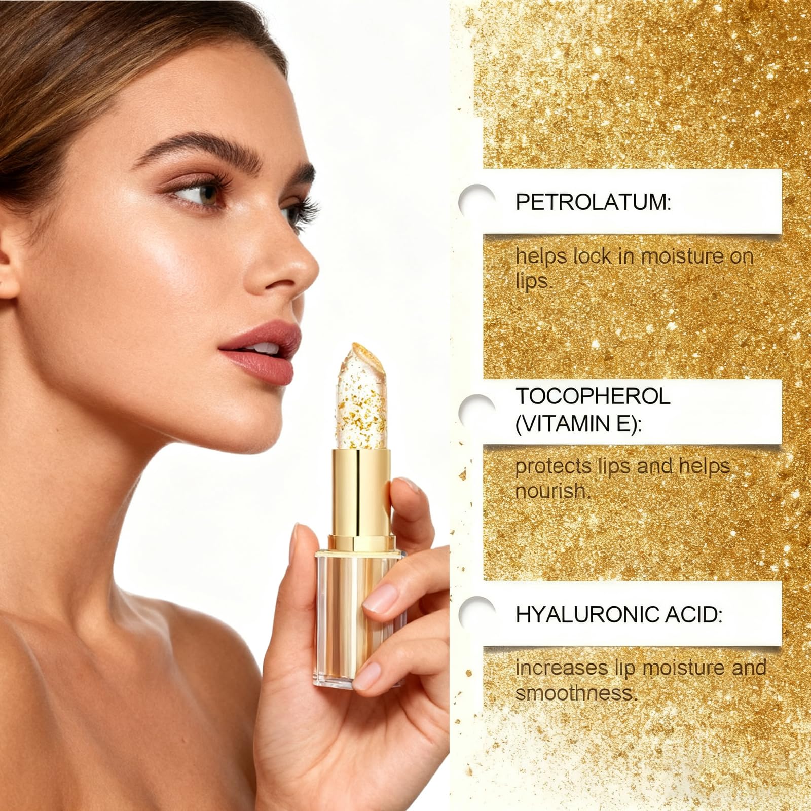 Sulily application on lips closeup revealing custom tint and natural enhancement benefit: personalized color