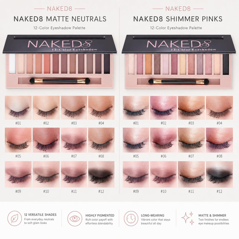 Sulily dual-ended brushes beside palette showing tools for crease and lid application