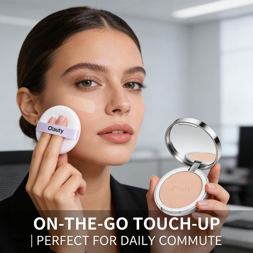 Sulily compact open displaying pressed mineral powder and mirror for touch-ups