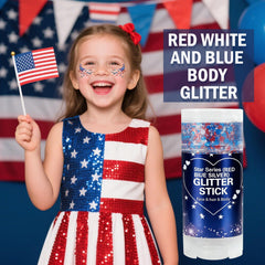 Sulily glitter texture close-up revealing mixed red white blue sparkles and multi-dimensional shine
