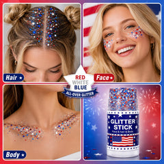 Sulily glitter in hair parting adding team-spirit accent benefit