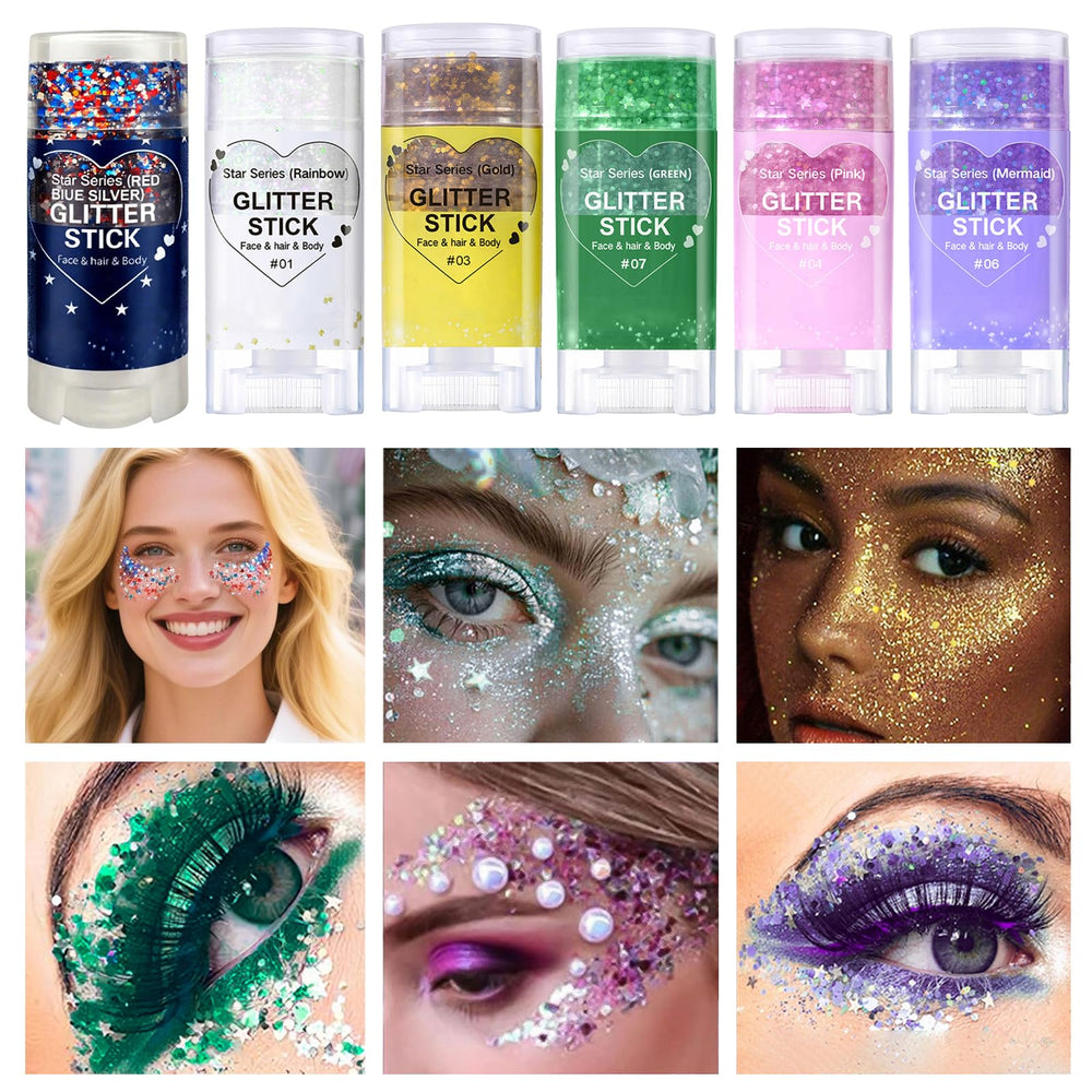 Sulily parade-ready lifestyle shot with family wearing patriotic glitter for event-ready looks